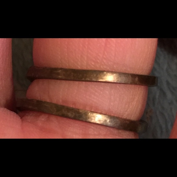 Vintage Silver Spiral Ring with 2 Gemstones - Picture 2 of 4